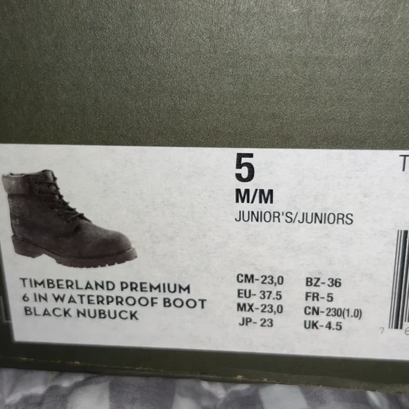 TIMBERLAND 6 Inch Premium' Waterproof Boot size 5